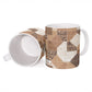 African American Quilt Inspired Ceramic Mug Wild Animal Skin African Beige Tribal Elements