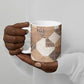African American Quilt Inspired Ceramic Mug Wild Animal Skin African Beige Tribal Elements