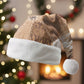 African American Quilt Inspired Christmas Santa Hat Wild Animal Skin African Beige Tribal Elements