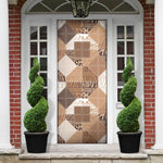 African American Quilt Inspired Door Cover Wild Animal Skin African Beige Tribal Elements
