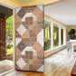 African American Quilt Inspired Door Cover Wild Animal Skin African Beige Tribal Elements