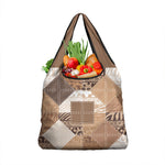 African American Quilt Inspired Grocery Bag Wild Animal Skin African Beige Tribal Elements