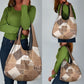 African American Quilt Inspired Grocery Bag Wild Animal Skin African Beige Tribal Elements