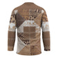African American Quilt Inspired Hockey Jersey Wild Animal Skin African Beige Tribal Elements