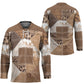 African American Quilt Inspired Hockey Jersey Wild Animal Skin African Beige Tribal Elements