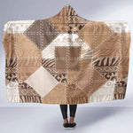 African American Quilt Inspired Hooded Blanket Wild Animal Skin African Beige Tribal Elements