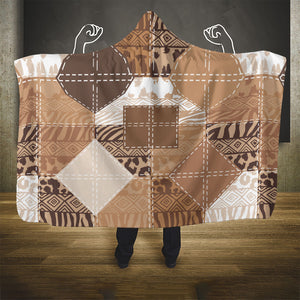 African American Quilt Inspired Hooded Blanket Wild Animal Skin African Beige Tribal Elements