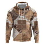African American Quilt Inspired Hoodie Wild Animal Skin African Beige Tribal Elements