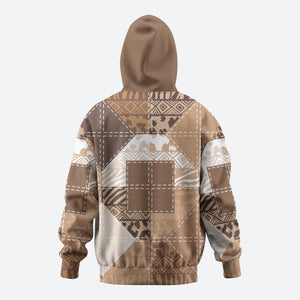African American Quilt Inspired Hoodie Wild Animal Skin African Beige Tribal Elements