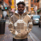 African American Quilt Inspired Hoodie Wild Animal Skin African Beige Tribal Elements