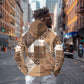 African American Quilt Inspired Hoodie Wild Animal Skin African Beige Tribal Elements