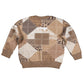 African American Quilt Inspired Kid Ugly Christmas Sweater Wild Animal Skin African Beige Tribal Elements