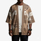 African American Quilt Inspired Kimono Wild Animal Skin African Beige Tribal Elements