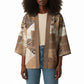 African American Quilt Inspired Kimono Wild Animal Skin African Beige Tribal Elements