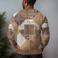 African American Quilt Inspired Ugly Christmas Sweater Wild Animal Skin African Beige Tribal Elements
