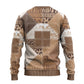 African American Quilt Inspired Ugly Christmas Sweater Wild Animal Skin African Beige Tribal Elements