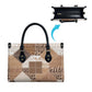 African American Quilt Inspired Leather Bag Wild Animal Skin African Beige Tribal Elements