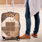 African American Quilt Inspired Luggage Cover Wild Animal Skin African Beige Tribal Elements