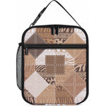 African American Quilt Inspired Lunch Bag Wild Animal Skin African Beige Tribal Elements