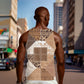 African American Quilt Inspired Men Tank Top Wild Animal Skin African Beige Tribal Elements