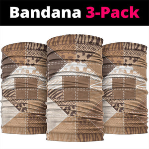 African American Quilt Inspired Neck Gaiter Wild Animal Skin African Beige Tribal Elements