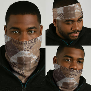 African American Quilt Inspired Neck Gaiter Wild Animal Skin African Beige Tribal Elements