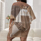 African American Quilt Inspired Off Shoulder Short Dress Wild Animal Skin African Beige Tribal Elements