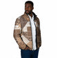 African American Quilt Inspired Padded Jacket Wild Animal Skin African Beige Tribal Elements