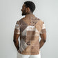 African American Quilt Inspired Polo Shirt Wild Animal Skin African Beige Tribal Elements