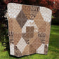 African American Quilt Inspired Quilt Wild Animal Skin African Beige Tribal Elements