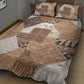 African American Quilt Inspired Quilt Bed Set Wild Animal Skin African Beige Tribal Elements