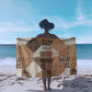 African American Quilt Inspired Sarong Wild Animal Skin African Beige Tribal Elements