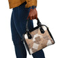 African American Quilt Inspired Shoulder Handbag Wild Animal Skin African Beige Tribal Elements