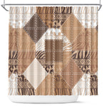 African American Quilt Inspired Shower Curtain Wild Animal Skin African Beige Tribal Elements