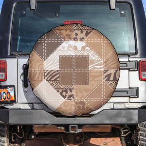 African American Quilt Inspired Spare Tire Cover Wild Animal Skin African Beige Tribal Elements