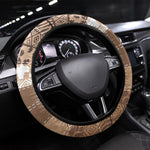 African American Quilt Inspired Steering Wheel Cover Wild Animal Skin African Beige Tribal Elements