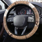 African American Quilt Inspired Steering Wheel Cover Wild Animal Skin African Beige Tribal Elements
