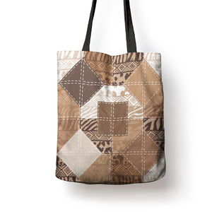 African American Quilt Inspired Tote Bag Wild Animal Skin African Beige Tribal Elements