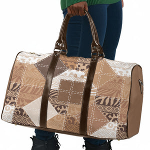 African American Quilt Inspired Travel Bag Wild Animal Skin African Beige Tribal Elements