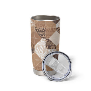 African American Quilt Inspired Tumbler Cup Wild Animal Skin African Beige Tribal Elements
