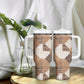 African American Quilt Inspired Tumbler With Handle Wild Animal Skin African Beige Tribal Elements