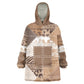 African American Quilt Inspired Wearable Blanket Hoodie Wild Animal Skin African Beige Tribal Elements