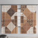 African American Quilt Inspired Window Curtain Wild Animal Skin African Beige Tribal Elements