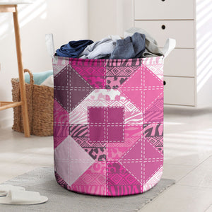 African American Quilt Inspired Laundry Basket Wild Animal Skin African Pink Tribal Elements