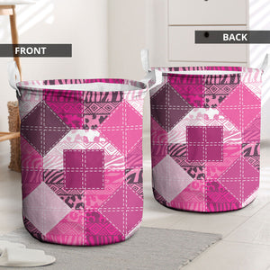 African American Quilt Inspired Laundry Basket Wild Animal Skin African Pink Tribal Elements