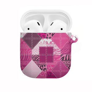 African American Quilt Inspired AirPods Case Wild Animal Skin African Pink Tribal Elements