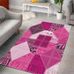African American Quilt Inspired Area Rug Wild Animal Skin African Pink Tribal Elements