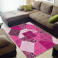 African American Quilt Inspired Area Rug Wild Animal Skin African Pink Tribal Elements