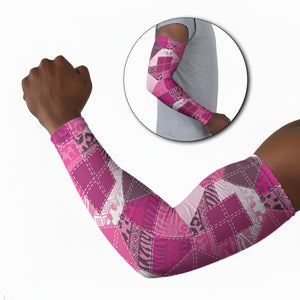 African American Quilt Inspired Arm Sleeves Wild Animal Skin African Pink Tribal Elements