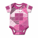 African American Quilt Inspired Baby Onesie Wild Animal Skin African Pink Tribal Elements